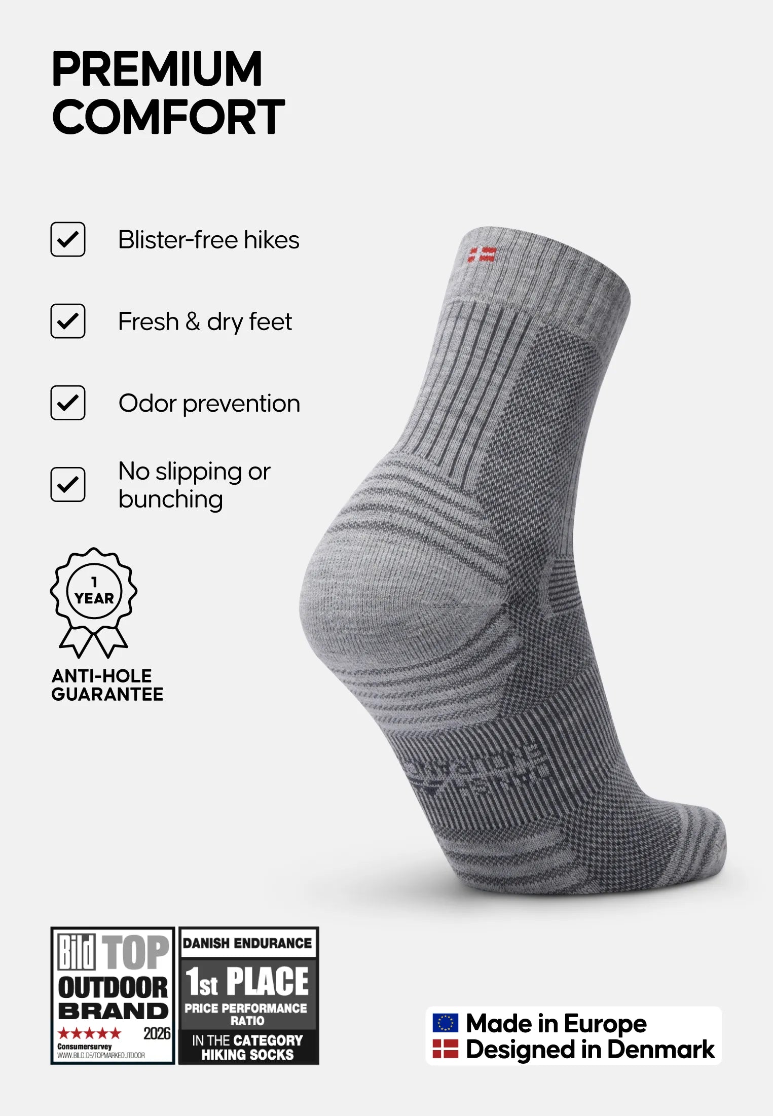 MAMMUT MARCH LIGHT HIKING CREW SOCKS
