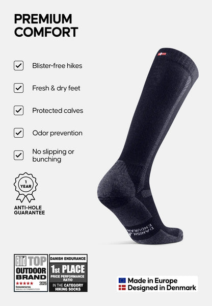 KNEE-HIGH MERINO HIKING SOCKS