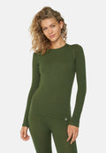 MERINO WOL ONDERLAAGSHIRT VOOR DAMES (Outlet) - Groen