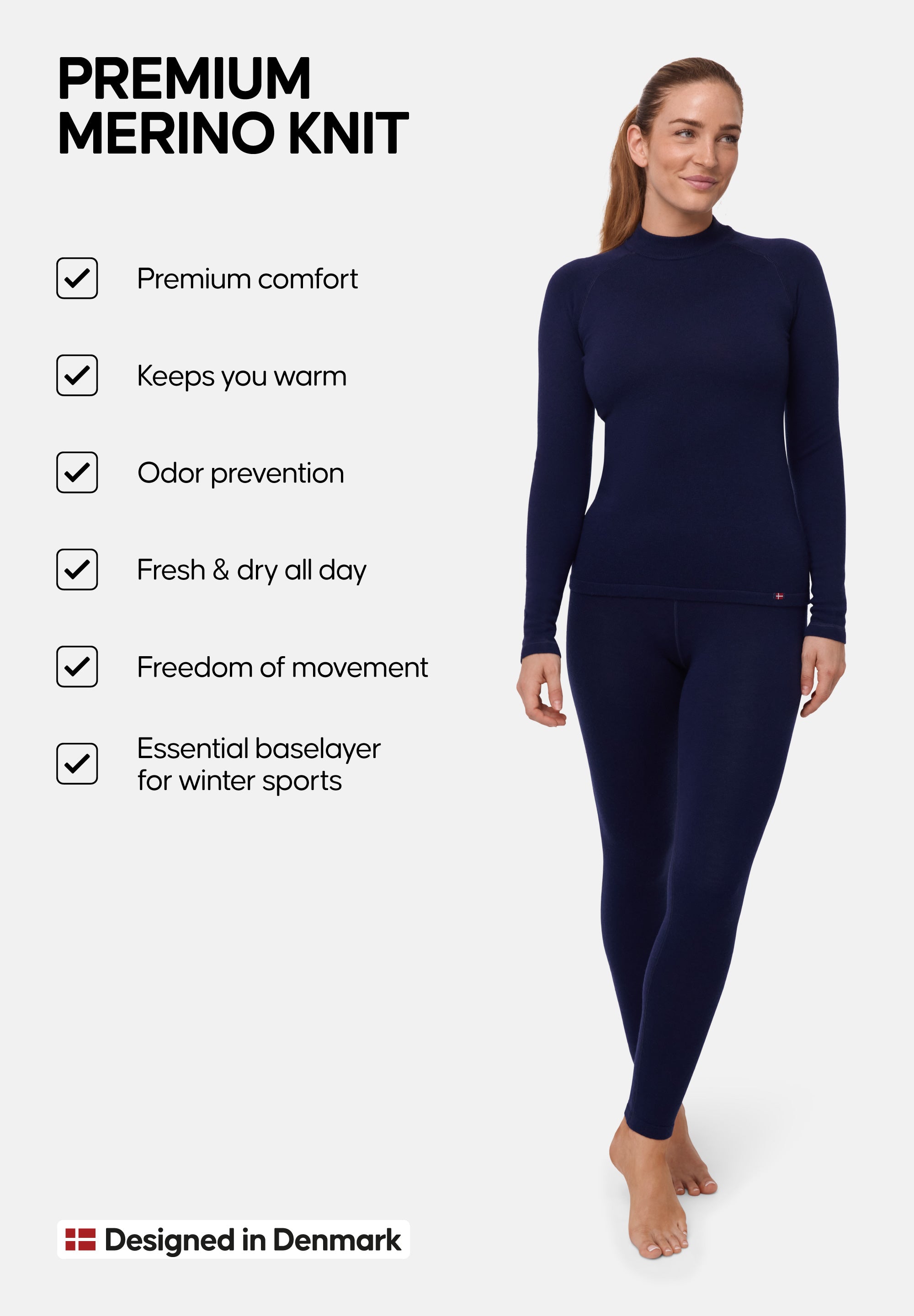 CONJUNTO DE CAPA BASE EXTREMA DE MERINO PARA MUJER