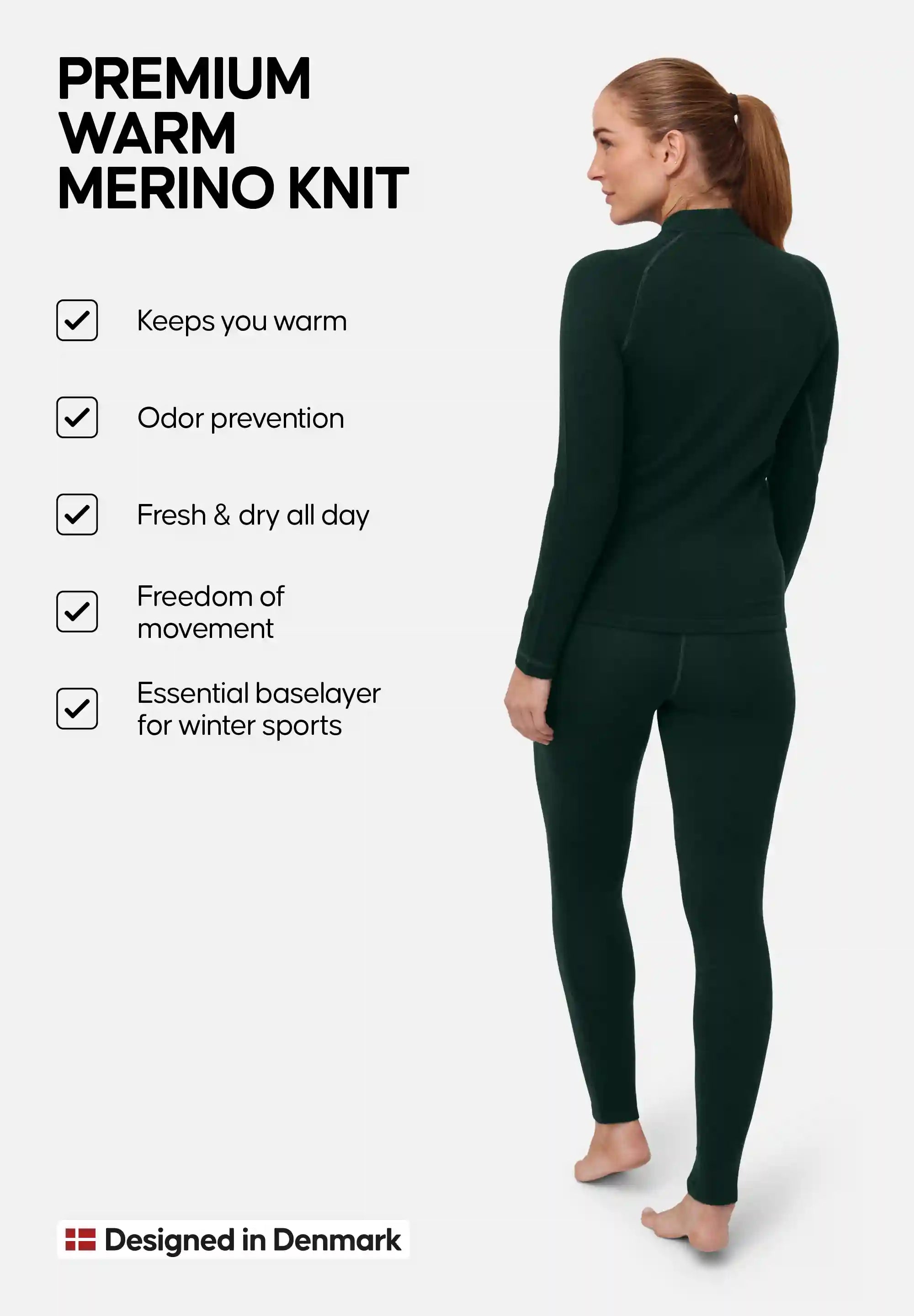 CONJUNTO DE CAPA BASE EXTREMA DE MERINO PARA MUJER