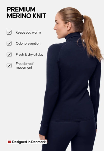 DAMEN MERINO THERMO HALF-ZIP-SHIRT