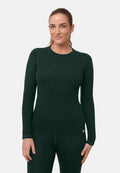 MERINO WOOL BASE LAYER SHIRT FOR WOMEN - Dark Green
