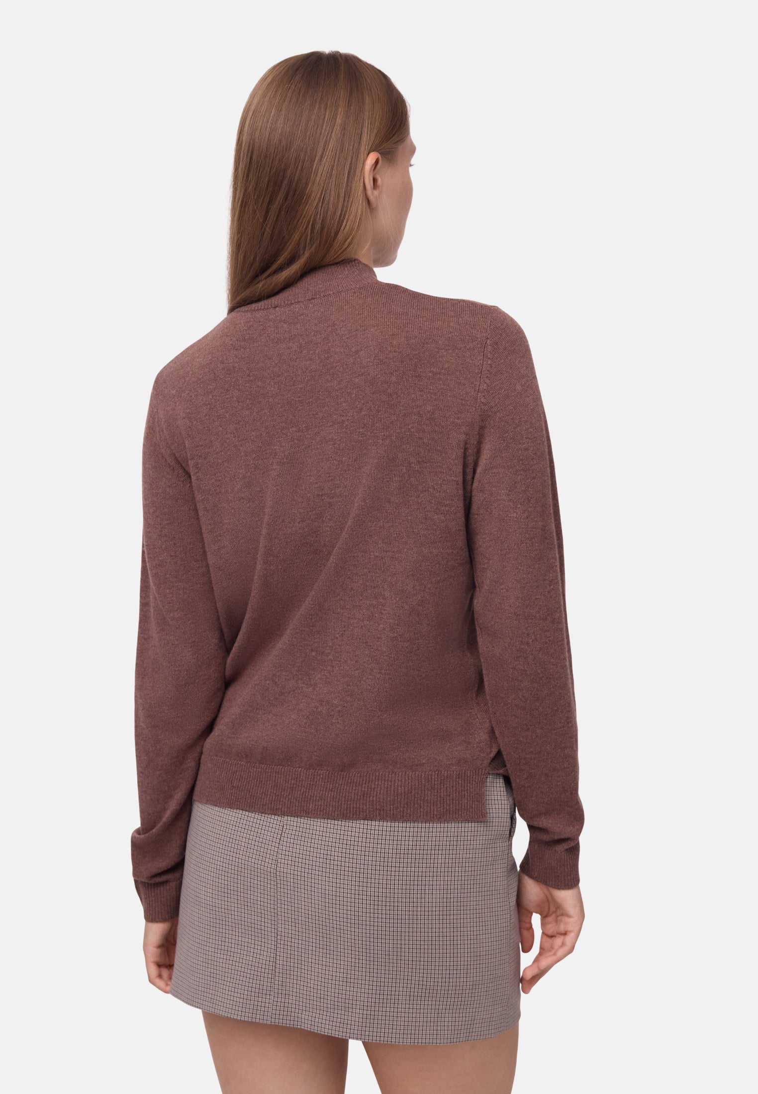 JERSEY DE CUELLO ALTO DE MEZCLA DE MERINO Y CACHEMIRA PARA MUJER