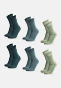BAMBOO CREW SOCKS - Dark Green | Light Green | Medium Green