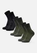 LIGHT CALCETINES SENDERISMO CREW - Black | Olive Green