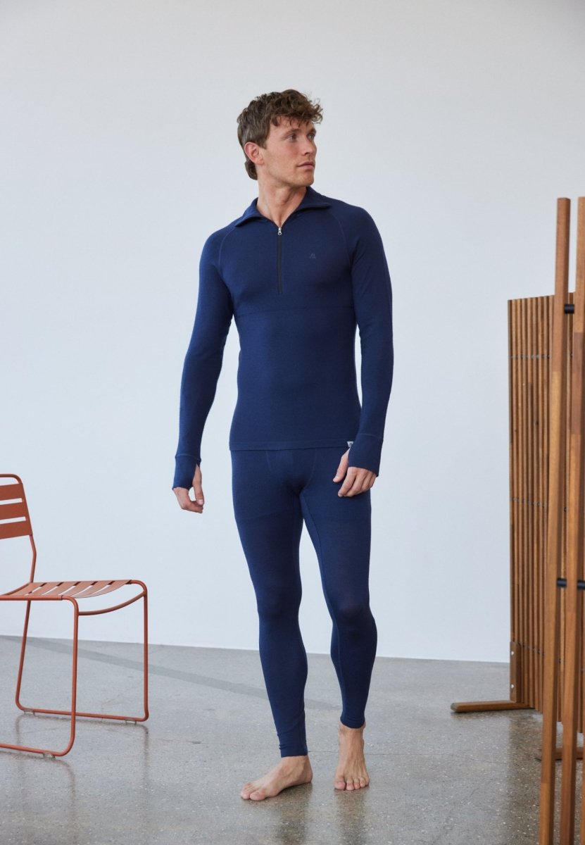 MERINO BASELAYER SET WITH HALF - ZIP SHIRT FOR MEN - DANISH ENDURANCE