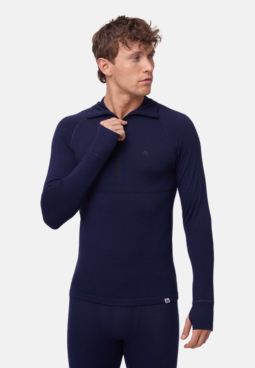 MERINO BASELAYER SET WITH HALF - ZIP SHIRT FOR MEN - DANISH ENDURANCE