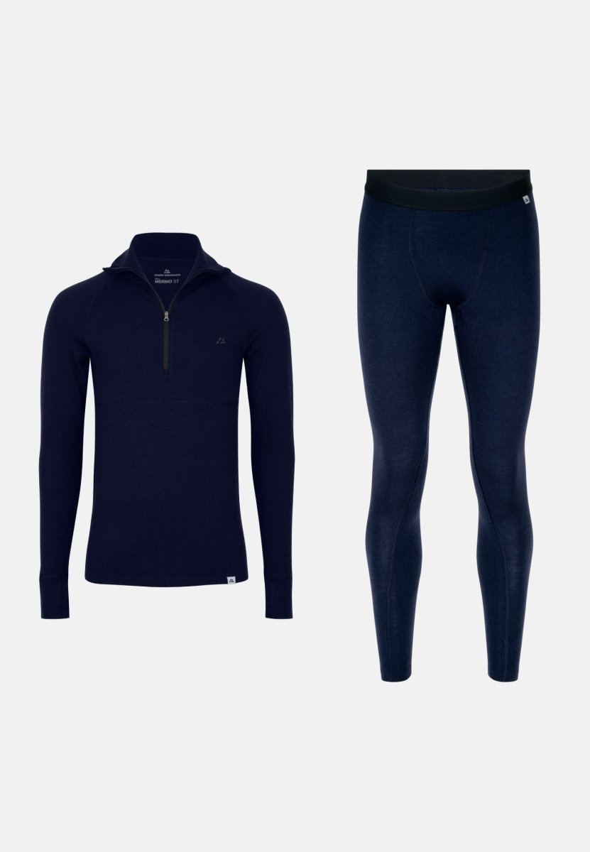 MERINO BASELAYER SET WITH HALF - ZIP SHIRT FOR MEN - DANISH ENDURANCE