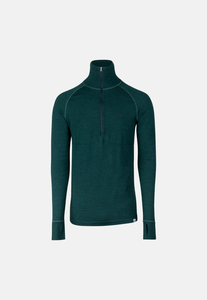 MERINO WOOL BASE LAYER HALF - ZIP SHIRT FOR MEN - DANISH ENDURANCE