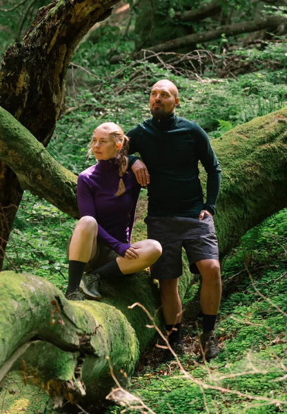 MERINO WOOL BASE LAYER HALF - ZIP SHIRT FOR MEN - DANISH ENDURANCE