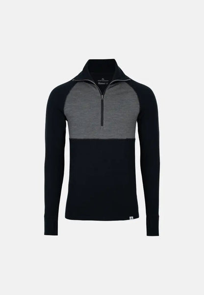MERINO WOOL BASE LAYER HALF - ZIP SHIRT FOR MEN - DANISH ENDURANCE