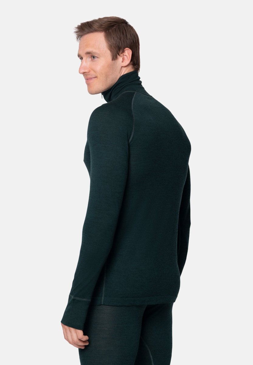 MERINO WOOL BASE LAYER HALF - ZIP SHIRT FOR MEN - DANISH ENDURANCE