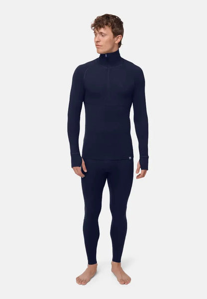 MERINO WOOL BASE LAYER HALF - ZIP SHIRT FOR MEN - DANISH ENDURANCE