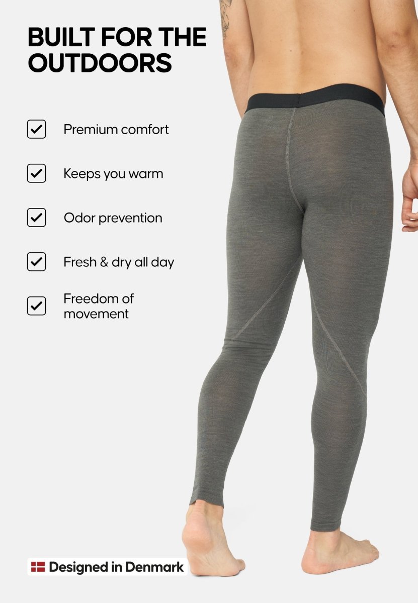 MERINO WOOL BASE LAYER PANTS FOR MEN - DANISH ENDURANCE