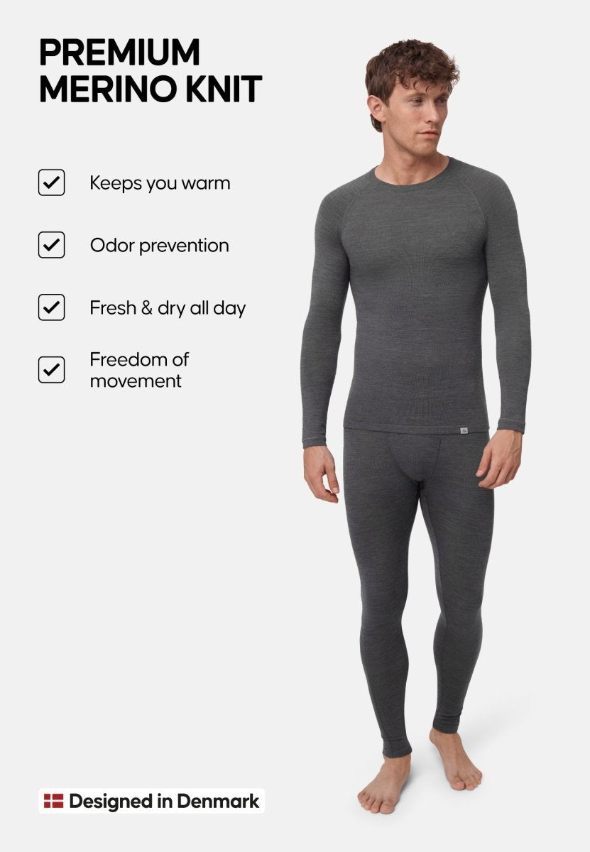 MERINO WOOL BASE LAYER PANTS FOR MEN - DANISH ENDURANCE