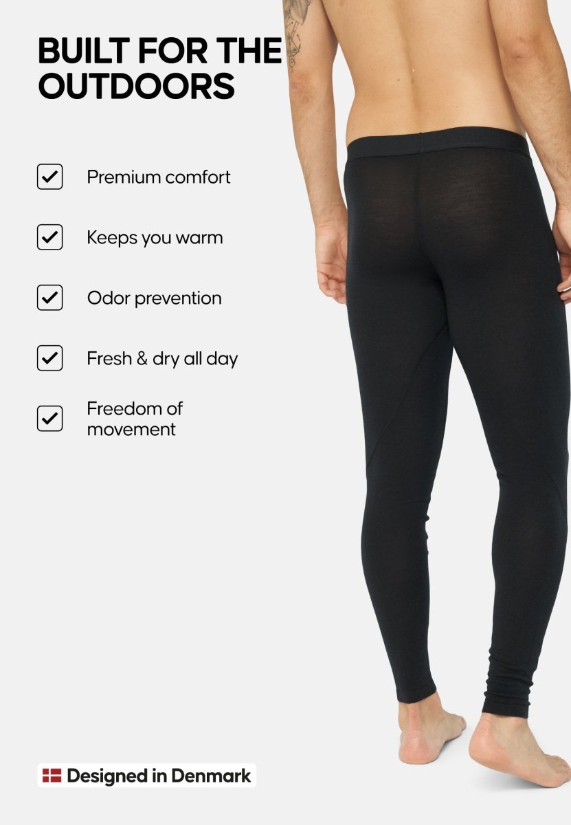 MERINO WOOL BASE LAYER PANTS FOR MEN - DANISH ENDURANCE