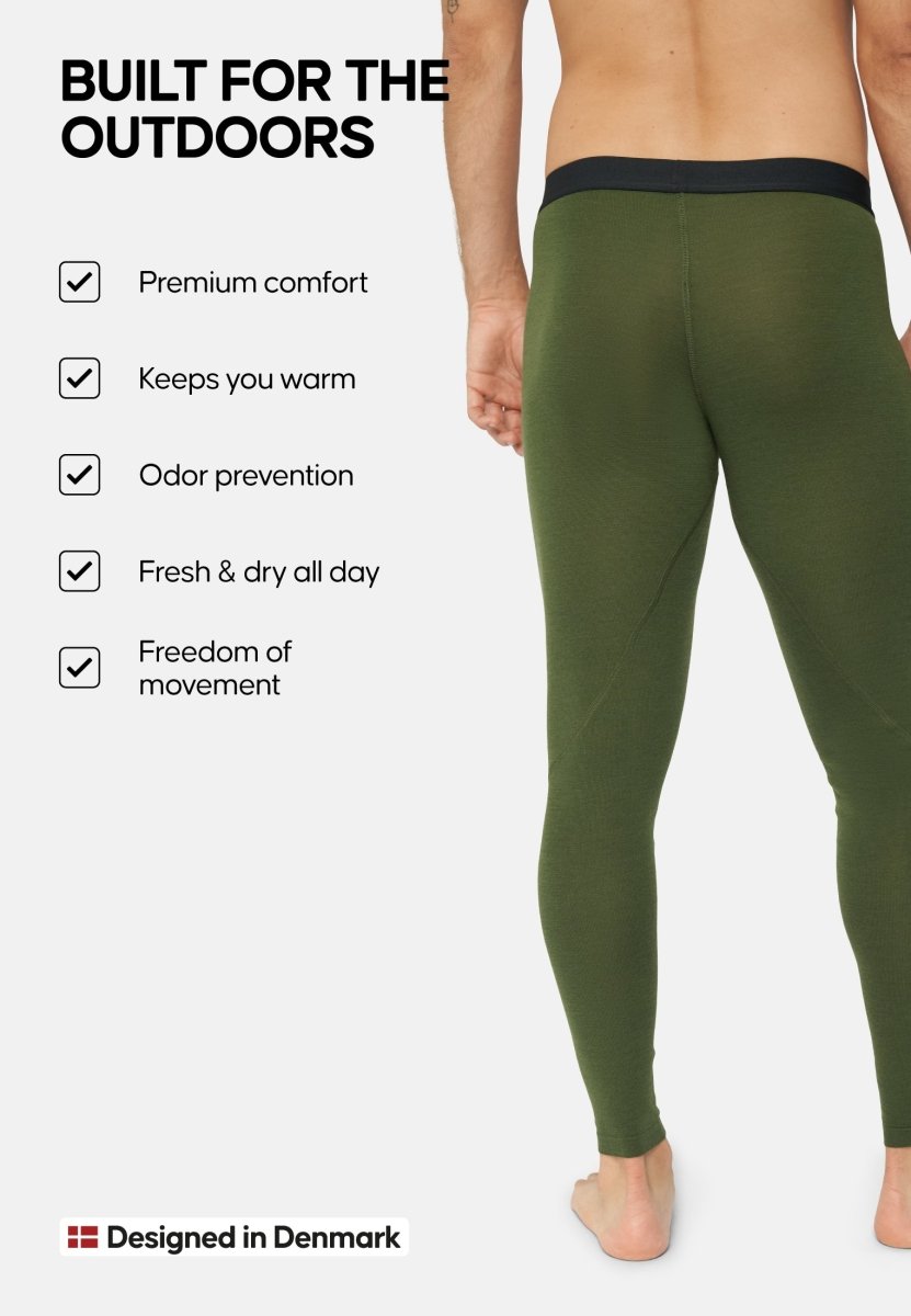 MERINO WOOL BASE LAYER PANTS FOR MEN - DANISH ENDURANCE