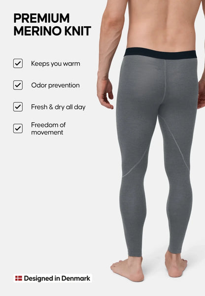 MERINO WOOL BASE LAYER PANTS FOR MEN - DANISH ENDURANCE