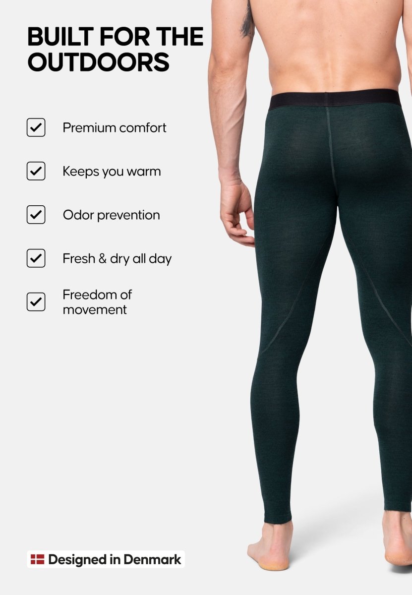 MERINO WOOL BASE LAYER PANTS FOR MEN - DANISH ENDURANCE