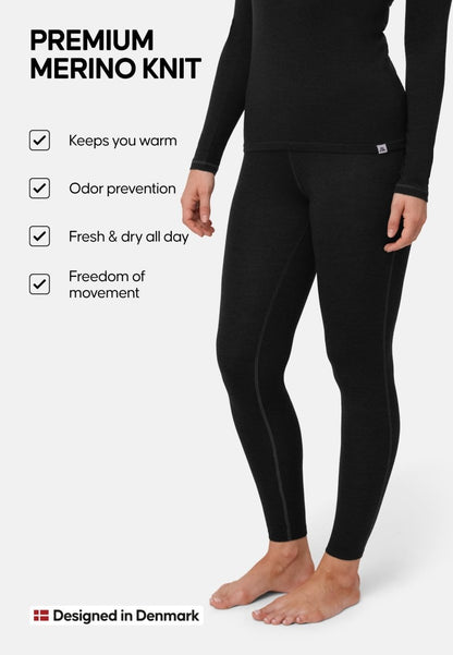 MERINO WOOL BASE LAYER PANTS FOR WOMEN - DANISH ENDURANCE
