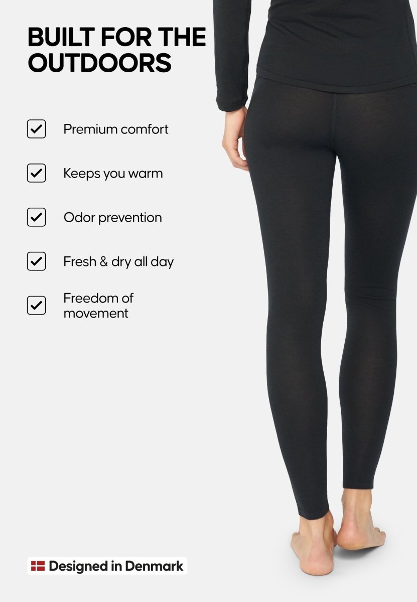 MERINO WOOL BASE LAYER PANTS FOR WOMEN - DANISH ENDURANCE