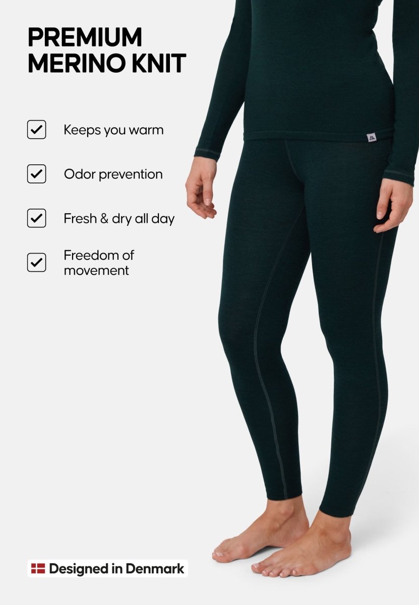 MERINO WOOL BASE LAYER PANTS FOR WOMEN - DANISH ENDURANCE