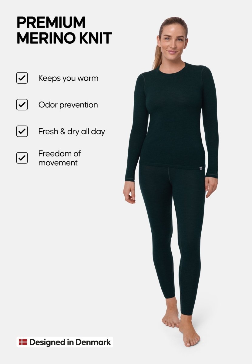 MERINO WOOL BASE LAYER SET FOR WOMEN - DANISH ENDURANCE