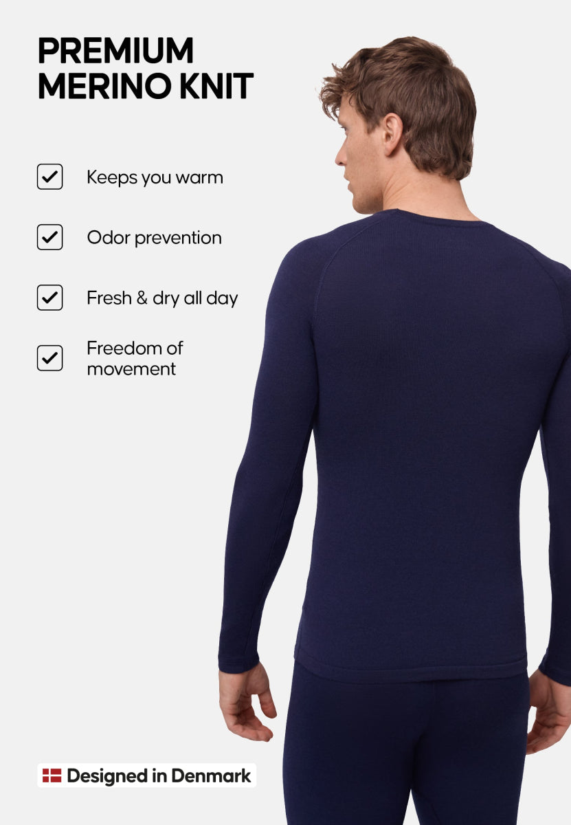 MERINO WOOL BASE LAYER SHIRT FOR MEN - DANISH ENDURANCE