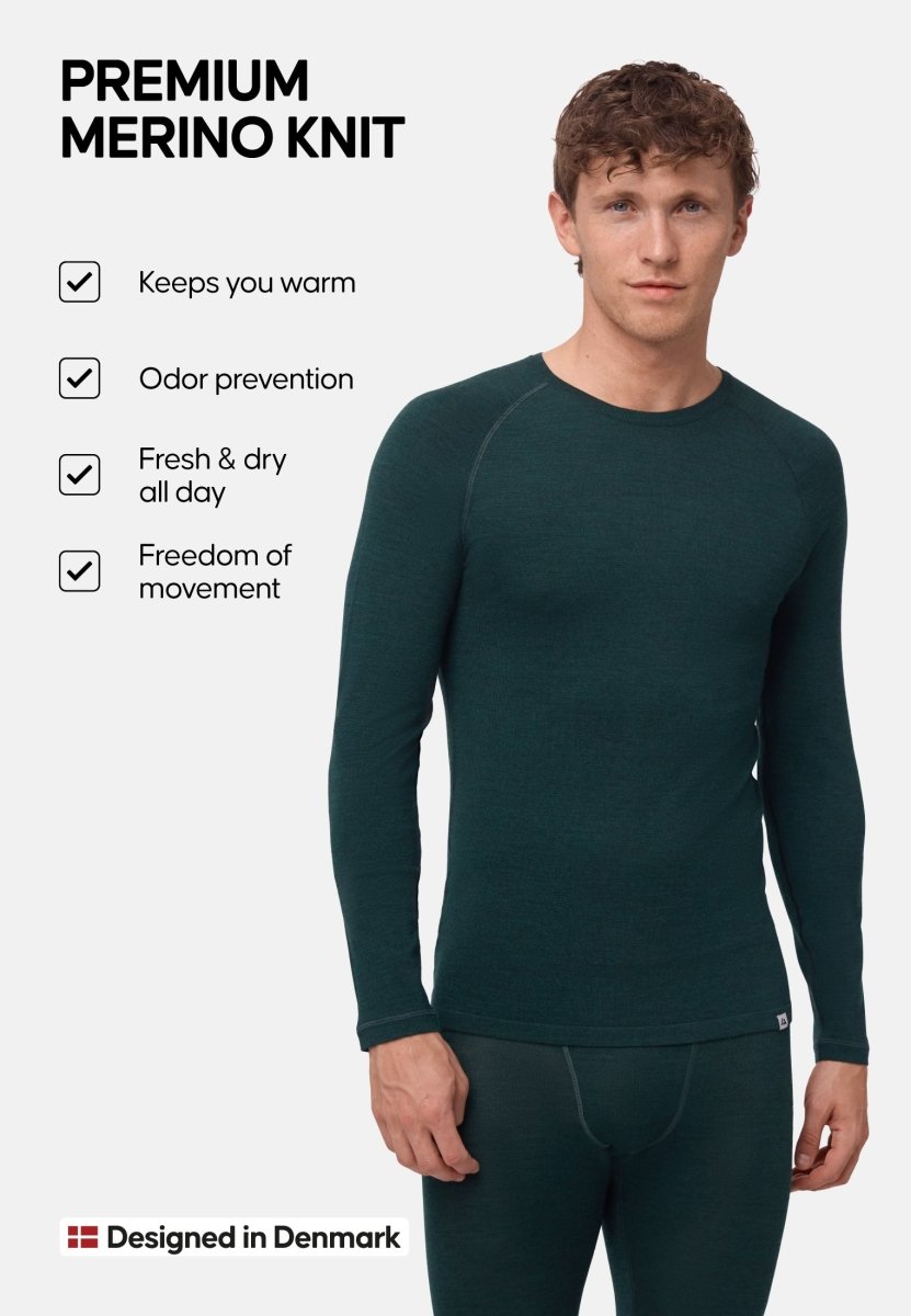 MERINO WOOL BASE LAYER SHIRT FOR MEN - DANISH ENDURANCE