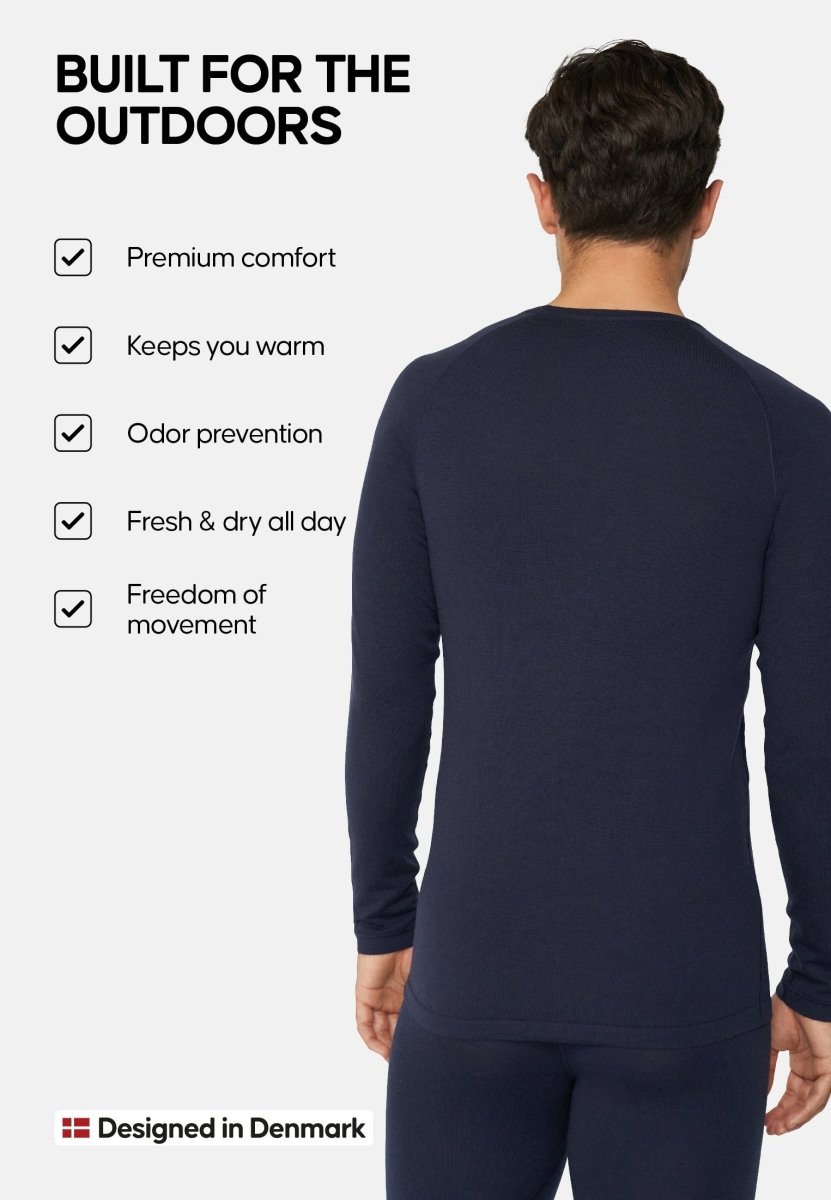 MERINO WOOL BASE LAYER SHIRT FOR MEN - DANISH ENDURANCE