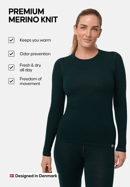 MERINO WOOL BASE LAYER SHIRT FOR WOMEN - DANISH ENDURANCE