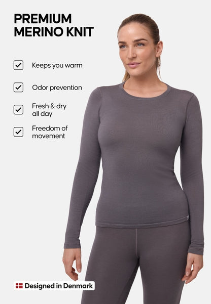 MERINO WOOL BASE LAYER SHIRT FOR WOMEN - DANISH ENDURANCE
