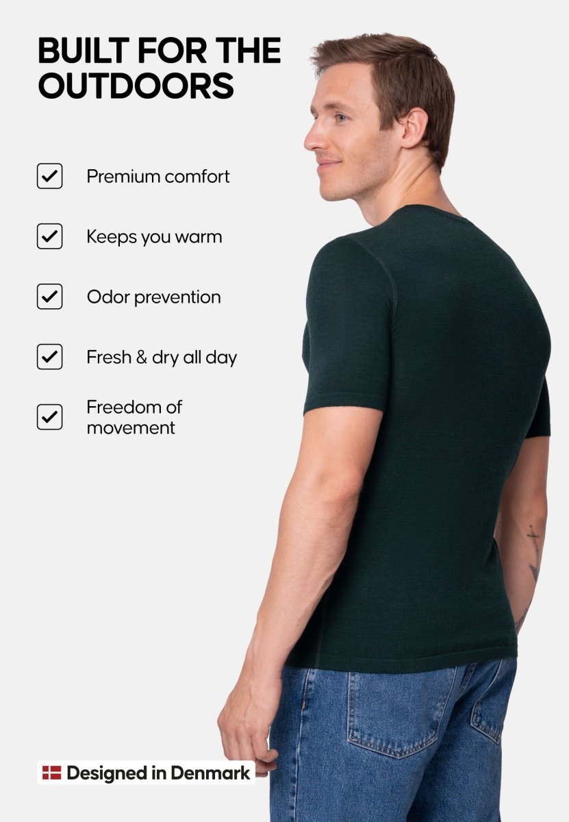 MERINO WOOL BASE LAYER T - SHIRT FOR MEN - DANISH ENDURANCE