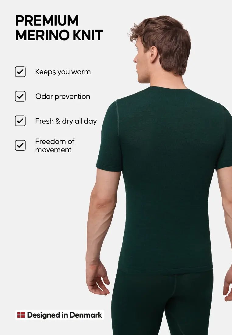 MERINO WOOL BASE LAYER T - SHIRT FOR MEN - DANISH ENDURANCE