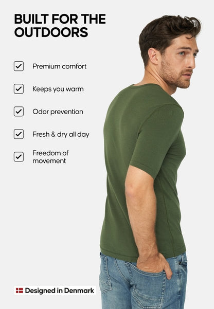 MERINO WOOL BASE LAYER T - SHIRT FOR MEN - DANISH ENDURANCE