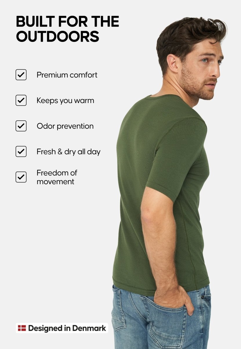 MERINO WOOL BASE LAYER T - SHIRT FOR MEN - DANISH ENDURANCE