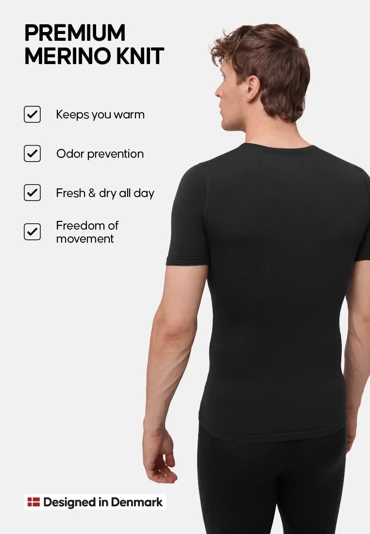 MERINO WOOL BASE LAYER T - SHIRT FOR MEN - DANISH ENDURANCE