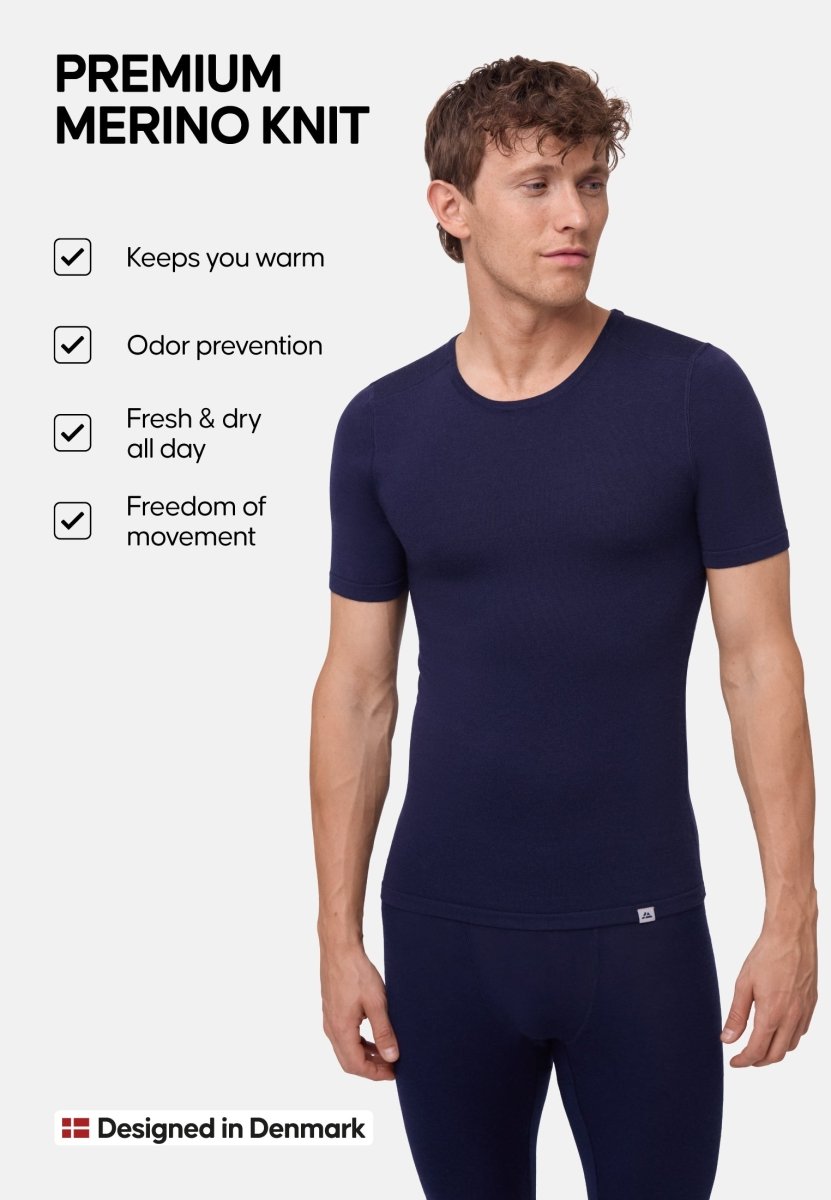 MERINO WOOL BASE LAYER T - SHIRT FOR MEN - DANISH ENDURANCE
