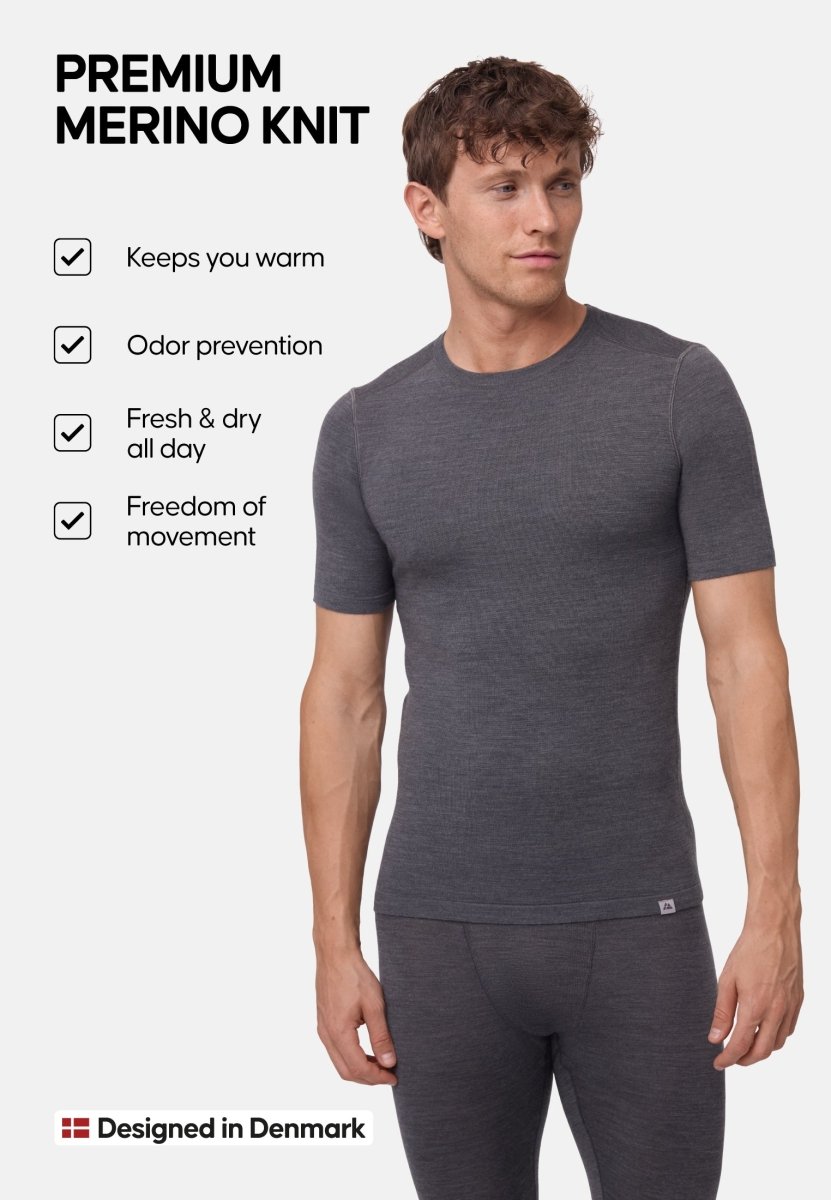 MERINO WOOL BASE LAYER T - SHIRT FOR MEN - DANISH ENDURANCE