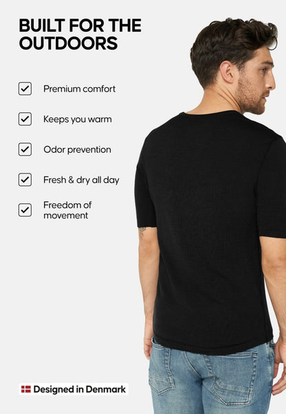 MERINO WOOL BASE LAYER T - SHIRT FOR MEN - DANISH ENDURANCE