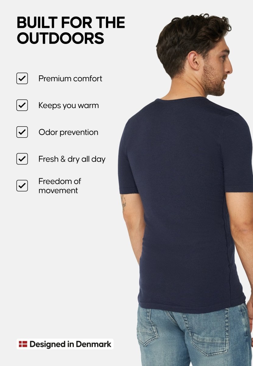 MERINO WOOL BASE LAYER T - SHIRT FOR MEN - DANISH ENDURANCE