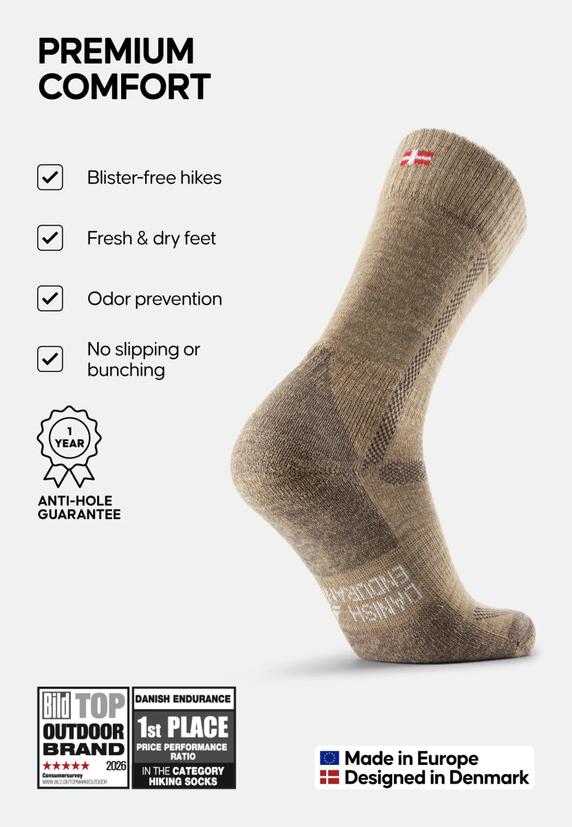 MERINO WOOL HIKING SOCKS - DANISH ENDURANCE