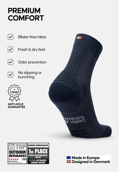 MERINO WOOL HIKING SOCKS LIGHT - DANISH ENDURANCE