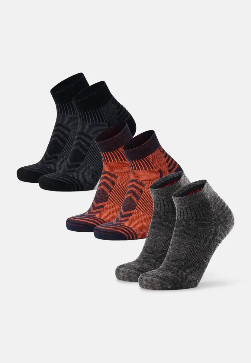 2 Paires Chaussettes Basses En Laine Mérinos (40%) - Légères Et Respirantes - Motifs Nordiques - Pour Randonnée, Quotidien - 13