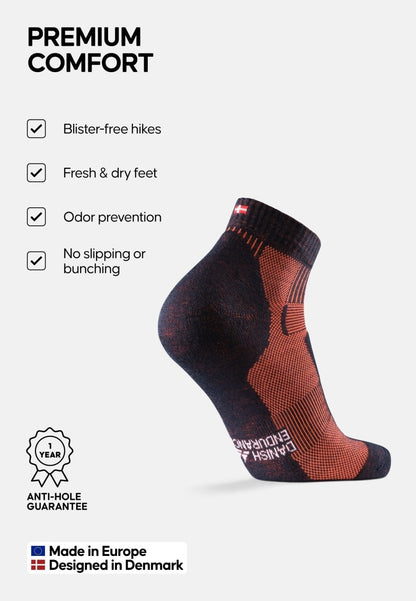 MERINO WOOL HIKING SOCKS LOW CUT - DANISH ENDURANCE