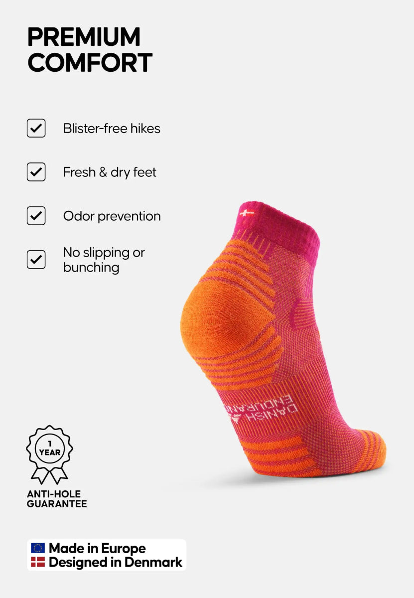 MERINO WOOL HIKING SOCKS LOW CUT - DANISH ENDURANCE