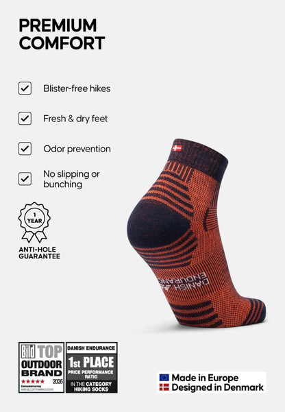 MERINO WOOL HIKING SOCKS LOW CUT - DANISH ENDURANCE