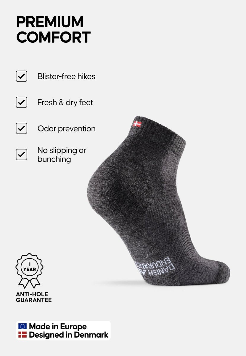 MERINO WOOL HIKING SOCKS LOW CUT - DANISH ENDURANCE