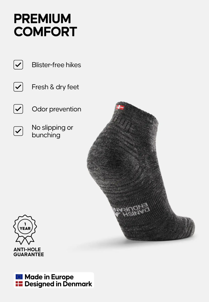 MERINO WOOL HIKING SOCKS LOW CUT - DANISH ENDURANCE